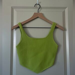 Lime Green Ribbed Tank Top